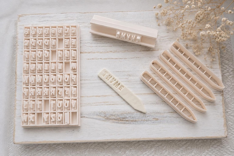 Plant Sign Builder Kit | Custom Garden Plant Markers | Reusable Herb Labels with 8mm Alphabet 3D Printed PLA Plant Stakes | Gardening Gift image 4