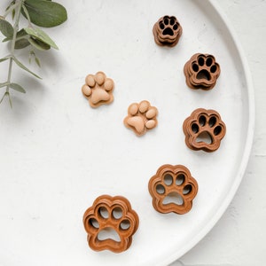 Dog Paw Polymer Clay Cutter, Paw Clay Earrings, Dog cookie cutter, Dog clay cutter, Hair clip cutter, Earring cutter, Mini cookie cutter image 8