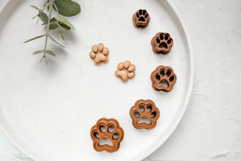 Dog Paw Polymer Clay Cutter, Paw Clay Earrings, Dog cookie cutter, Dog clay cutter, Hair clip cutter, Earring cutter, Mini cookie cutter image 8