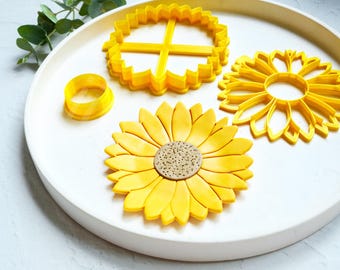 Sunflower Trinket Dish Polymer Clay Cutter Summer Flower Design Crafting Tool