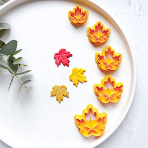 Ahornblatt Polymer Clay Cutter, Herbstblatt Tonschneider, Imprint Tonschneider, Jakobsmuschel Tonschneider, Natur Ohrringschneider