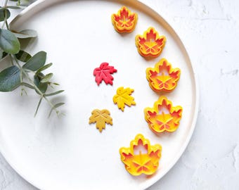 Maple Leaf Polymer Clay Cutter Set: Autumn Earring Cutters
