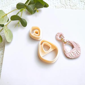 Organic Teardrop Polymer Clay Cutter Set – No drill - Modern Earring Shape – 3D Printed Drill Cutter for DIY Earrings, Jewelry Making Tools