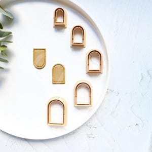 Arch With Line polymer clay cutter, Window Polymer Clay cutter, Arch earrings, Embossed clay cutter, Scalloped arch cutter