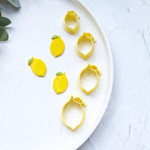 Lemon clay cutter, Fruit earring cutter, Food clay cutter, Summer Clay Cutters, Lemon earrings, Polymer clay cutter set