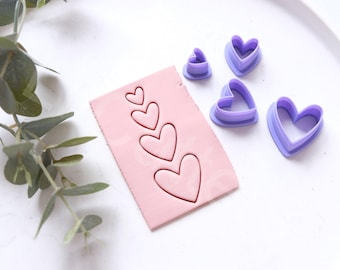 Heart Polymer Clay Cutter Set - Mini Tools for DIY Earrings & Jewelry Making, 3D Printed Craft Supplies