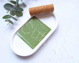 Rullo per argilla con texture geometrica: strumento per modelli in argilla polimerica