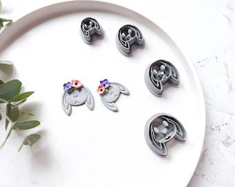 Rabbit Head Polymer Clay Cutter: Bunny Earring Embosser