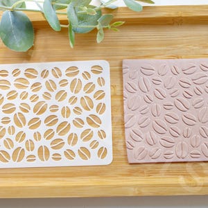 Coffee Bean Stencil: Seamless Clay Texture (80x120mm)