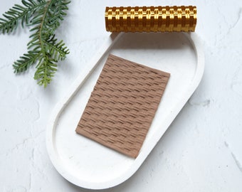 Rullo di argilla rattan (grande), rullo di argilla modello natalizio, trama di argilla di rattan, rullo di argilla polimerica, rullo di modello in argilla, strumento per la creazione di orecchini