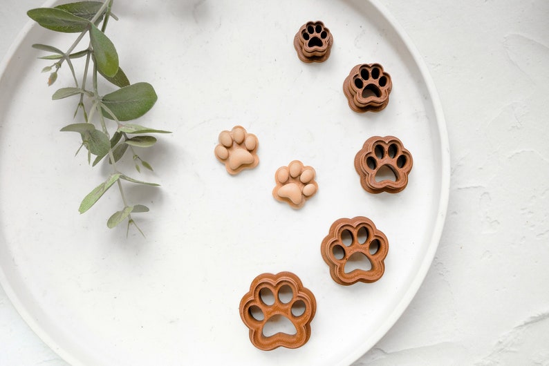 Dog Paw Polymer Clay Cutter, Paw Clay Earrings, Dog cookie cutter, Dog clay cutter, Hair clip cutter, Earring cutter, Mini cookie cutter image 1