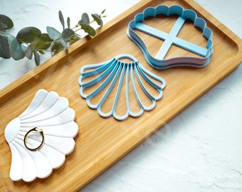 Shell Trinket Dish Clay Cutter - Polymer Tool for Jewelry Making, Earring Molds & Texture Rolling