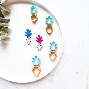 Tulip Vase Clay Cutters Set 2pcs | Boho Art Deco Earring Making Polymer Jewelry Tools Floral Geometric Crafting Supplies