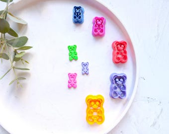 Gummy Bear Polymer Clay Cutter Set: Earring & Cookie Cutters