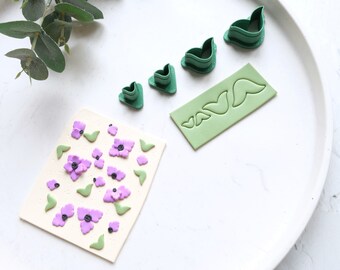 Flower & Leaf Polymer Clay Cutter Set | Mini Micro Clay Cutters for Earrings, Jewelry DIY Crafts