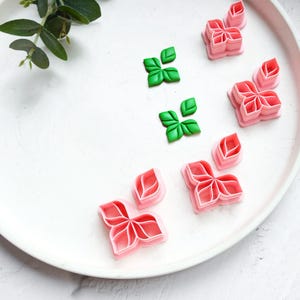 Leaf & Flower Polymer Clay Cutters: Earring Making, Embossing