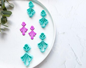 Leaf Polymer Clay Cutter Set: Embossed Petal Earring Cutters