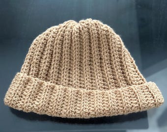 ハンドメイドかぎ針編みビーニー | 暖かい冬用帽子 | ソフトニット風キャップ | 彼女または彼へのユニセックスギフト