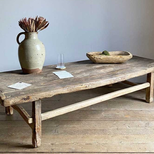 reclaimed wood Coffee table, Wooden Rustic Low Dining and Coffee Table, Live Edge Furniture, Farmhouse Furniture , Reclaimed Wood