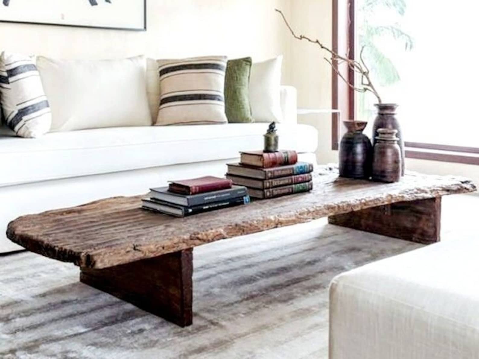 Rustic Large Coffee Table, Live Edge Table, Live Edge Furniture