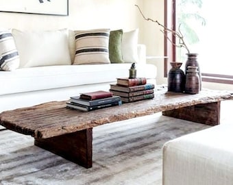 Rustic Large Coffee Table, Live Edge Table, Live Edge Furniture, Farmhouse Furniture, Reclaimed Wood