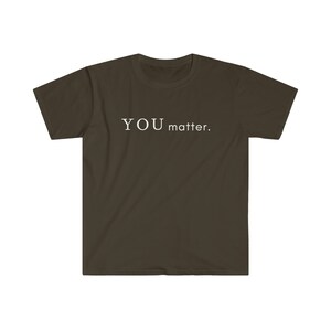 あなたは重要です ホワイトレタリング ユニセックス ソフトスタイル Tシャツ