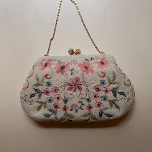 Vintage beaded floral clutch