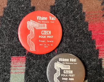 Vintage Czech Folk Festival Button