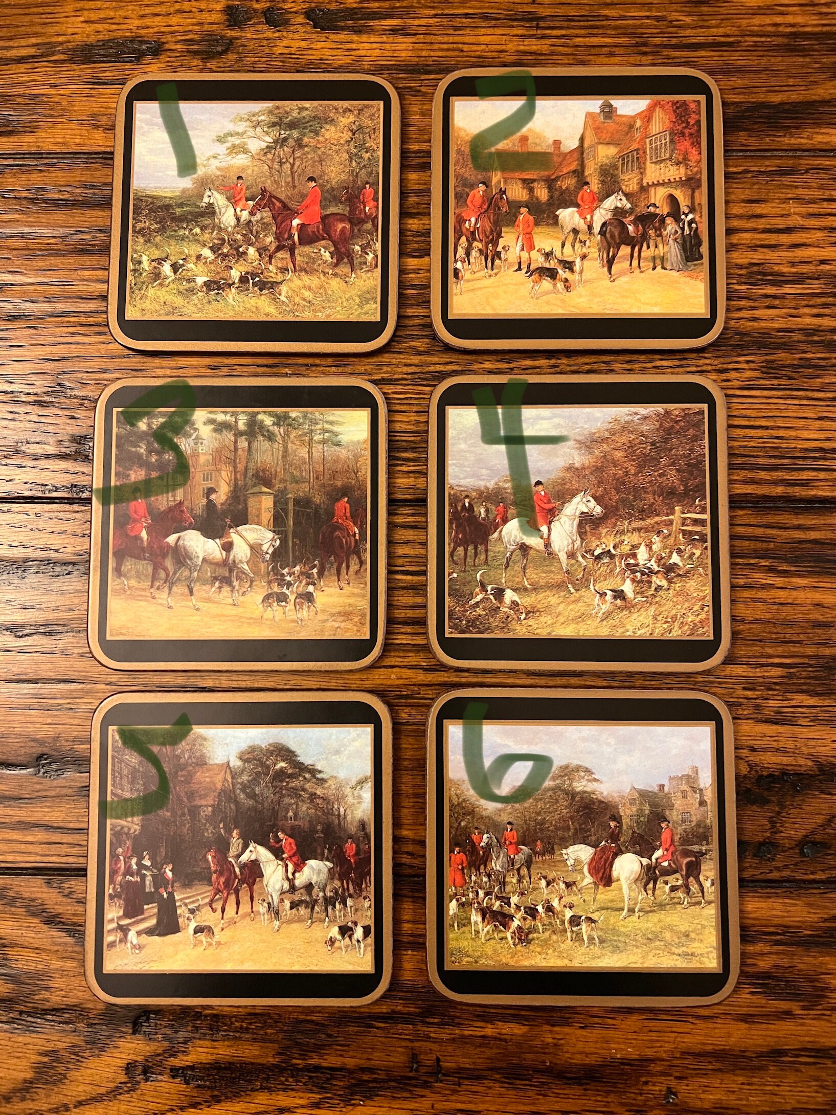 Choice of English Hunt tally Ho Collection Pimpernel Placemat 3 and