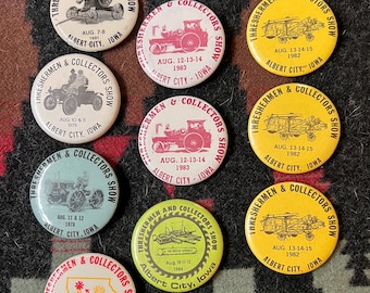 Vintage Threshermen and Collector Show Buttons