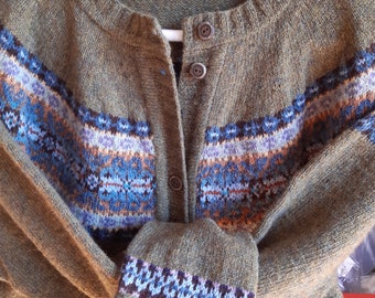 Handmade shetland wool jacket | Fair Isle jacket | Help animals in Ukraine