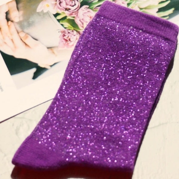 Women's Glitter Socks Summer Thin breathable Stretchable Socks