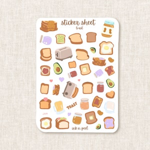 Sticker Sheet - Toast | journaling stickers for your planner