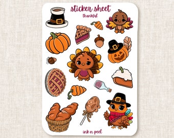 Sticker Sheet - Thankful | journaling stickers for your planner