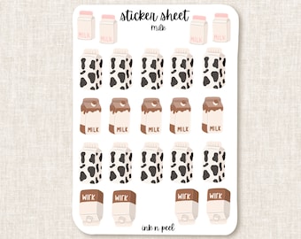 Sticker Sheet - Milk | journaling stickers for your planner