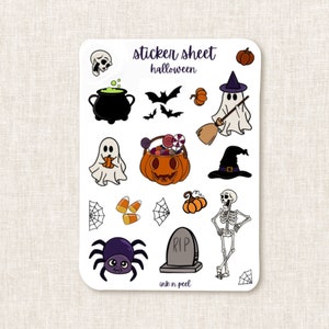 Sticker Sheet - Halloween | journaling stickers for your planner