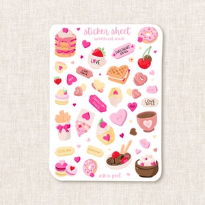 Sticker Sheet - Sweetheart Snack | journaling stickers for your planner