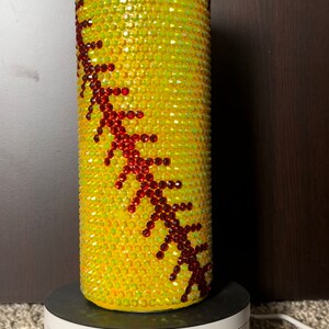 20oz  Softball Theme Tumbler W/lid and straw.