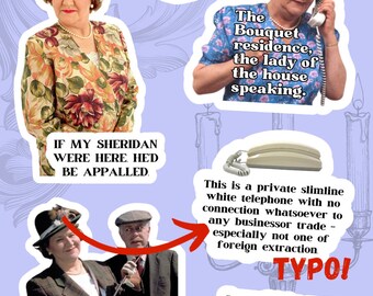 Keeping Up Appearances Sticker Sheet Bundle - Hyacinth Bucket - Hyacinth Bouquet - Classic tv show - Funny Stickers