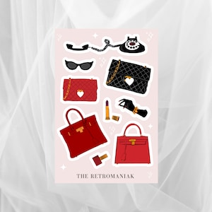 Pegatinas de bolsos / Ilustración de moda, Pegatinas de planificador de moda, Pegatinas de bolsos, Pegatinas de bolsos, Pegatinas de moda, Pegatinas de diario