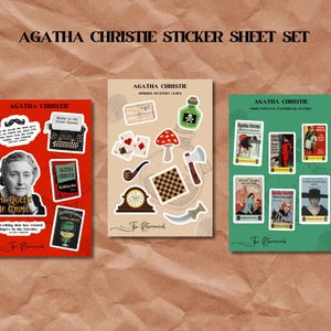 Agatha Christie Sticker Sheet Set - Queen of Crime