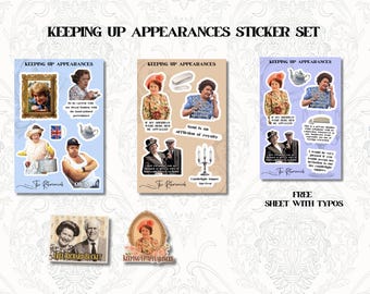 Keeping Up Appearances Sticker Sheet Bundle: Hyacinth Bucket Stickers