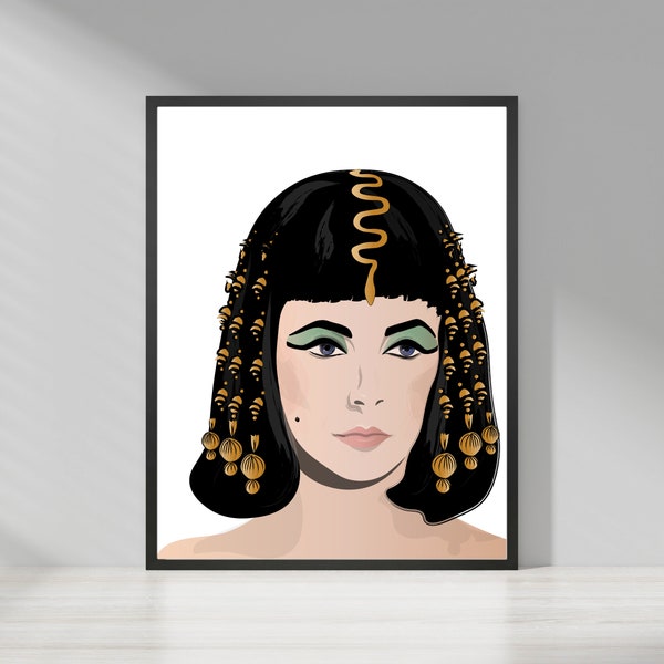 Elizabeth Taylor as Cleopatra Poster, Cleopatra 1963, Egyptian Queen, Queen Cleopatra