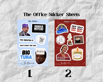 The Office Sticker Sheet Set: Funny TV Show Stickers