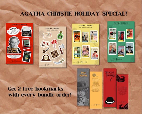 Agatha Christie Sticker Sheet Set – Queen of Crime, Sleuthing Gift
