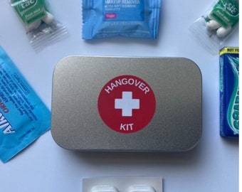 Hangover Kit Gift Box Tin, Birthday Party Emergency Recovery Kit Favour for Wedding Guests