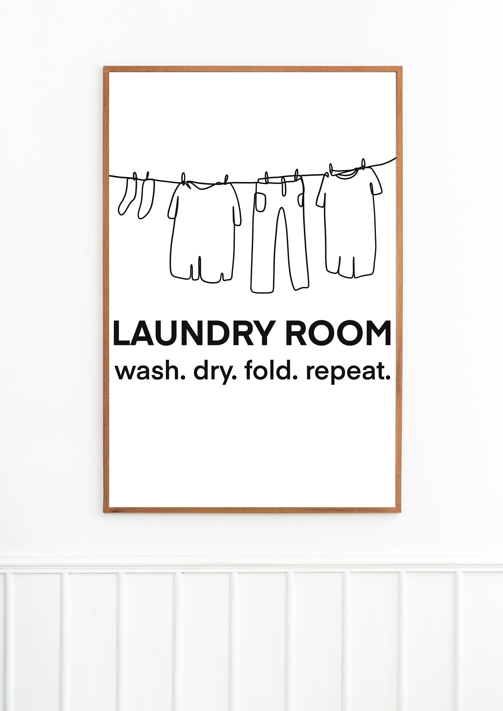 Laundry Room Art Print | Wash Dry Fold Repeat | Gallery Wall Art ...