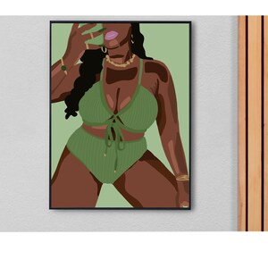 Body Positive Art | Self Love Art Print | INSTANT DOWNLOAD | Home Decor Gifts | Empowered Women Art | Black Woman Wall Art | Black Girl Art