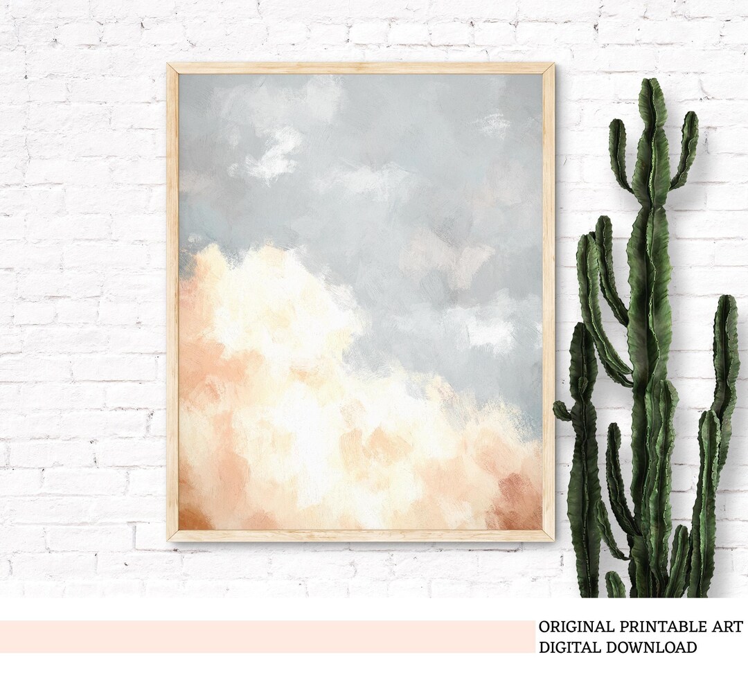 Cloud Art Instant Download, Cloud Painting, Printable Cloud Wall Art ...