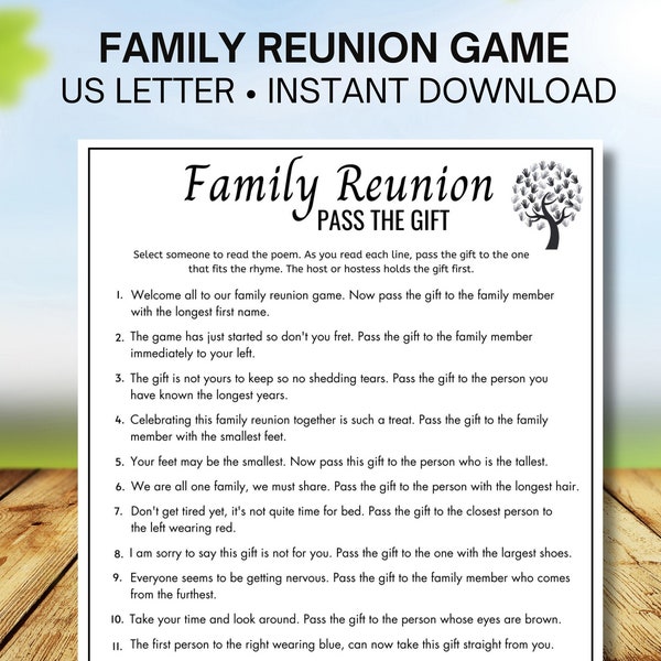 Family Reunion Game, Pass The Gift Game, Left Right Game, Printable Group Icebreaker Game For Kids And Adults To Play, Pass The Parcel